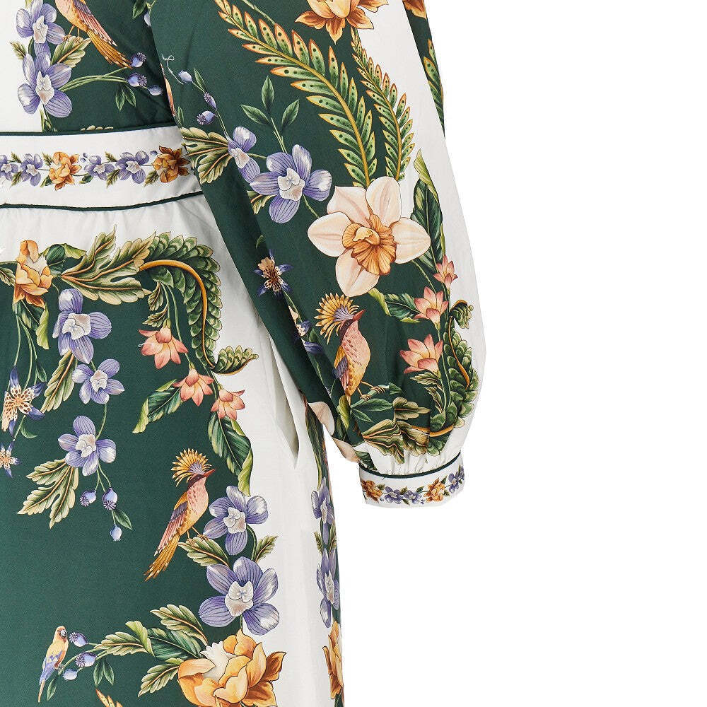 Farm Rio Cotton Long Dress With Nature Motif - Picture 2 of 3